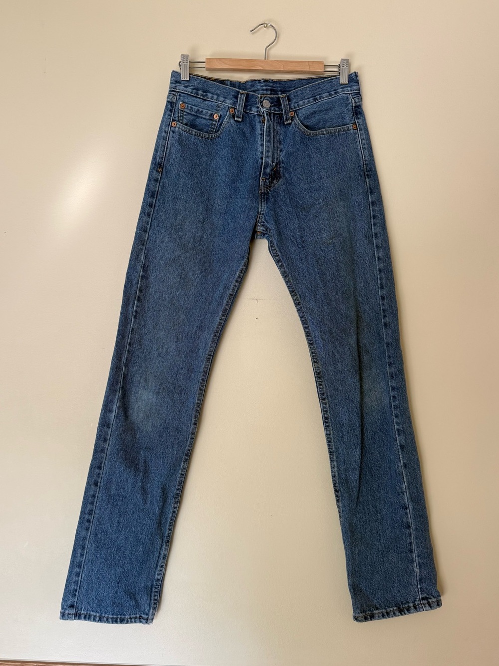 Levis 501 Jeans 29x34(33) Mens Blue Straight Leg Button Fly Denim Classic Preppy